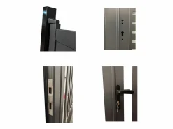 EXPERTLAND Portón|Portón eléctrico batiente de aluminio Ancho 350 x Alt. 164 cm antracita LABRIT II