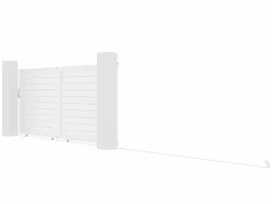 EXPERTLAND Portón|Portón eléctrico corredero de aluminio Ancho 374 x Alt. 180 cm NAZARIO