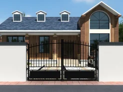 EXPERTLAND Portón eléctrico de aluminio - Ancho 317 x Alt. 183 cm NERBIS Negro Outlet