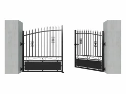 EXPERTLAND Portón eléctrico de aluminio - Ancho 317 x Alt. 183 cm NERBIS Negro Outlet
