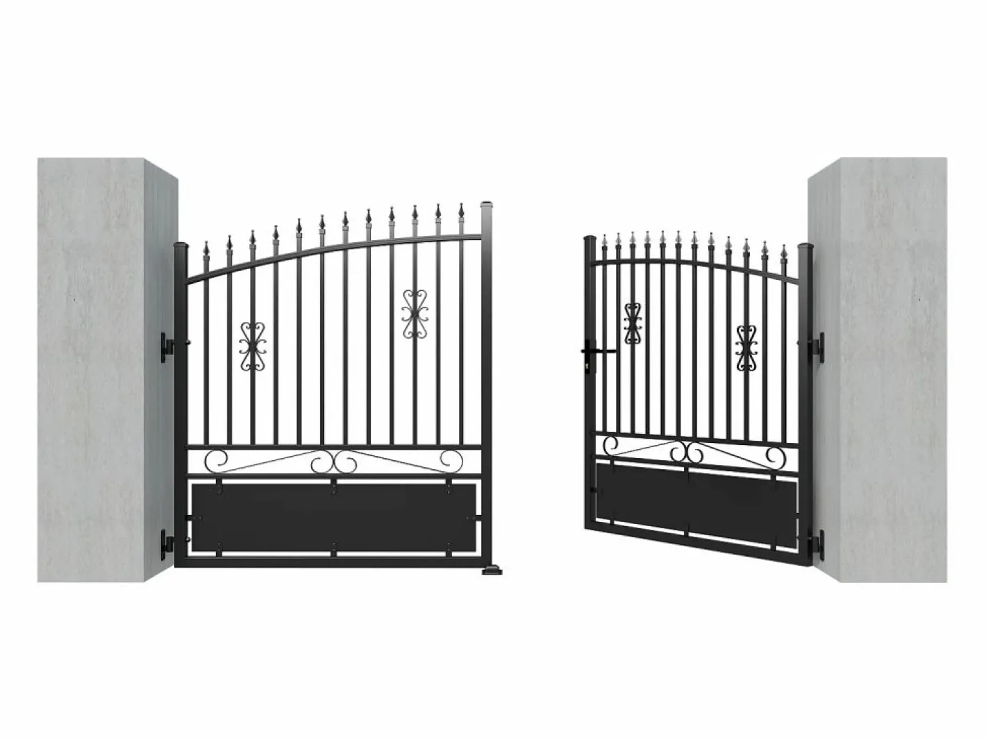 EXPERTLAND Portón eléctrico de aluminio - Ancho 317 x Alt. 183 cm NERBIS Negro Outlet