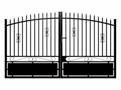 EXPERTLAND Portón eléctrico de aluminio - Ancho 317 x Alt. 183 cm NERBIS Negro Outlet