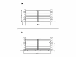 EXPERTLAND Portón motorizado de aluminio color antracita NAZARIO - Ancho 350 x Alt. 158 cm Gris antracita Online