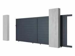 EXPERTLAND Portón|Portón motorizado de aluminio color antracita NAZARIO - Ancho 392 x Alt. 173 cm