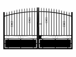 EXPERTLAND Portón de aluminio Ancho 367 x Alt.183 cm NERBIS Negro Best