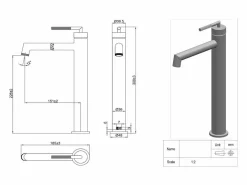 Portofino mezclador alto de lavabo mate^Essebagno Best