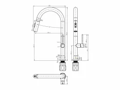 Essebagno Grifo De Cocina|Portofino Mezclador de lavabo con teleducha extraíble en cobre cepillado
