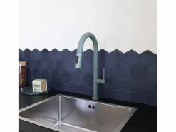 Portofino Mezclador de lavabo con teleducha extraíble gris verdoso^Essebagno New