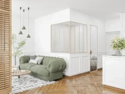 Vente-unique Cristalera Interior|Poste de esquina taller de vidrio de aluminio termolacado 130 cm natural claro BAYVIEW