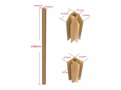 Vente-unique Cristalera Interior|Poste de esquina taller de vidrio de aluminio termolacado 130 cm natural claro BAYVIEW