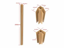 Vente-unique Poste de esquina vidriería taller de aluminio termolacado 105 cm natural claro BAYVIEW Color natural claro