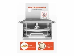 Pequeño Electrodoméstico|Prensa para Masa SucceBuy Eléctrica, Placa 15 cm, Prensa para Pizza de Acero Inoxidable, Formadora de Pizza Comercial de Grosor Ajustable, para Cafés