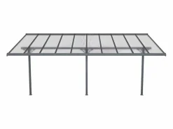 EXPERTLAND Cochera|Pérgola|Pérgola adosada aluminio 18,8 m² antracita ALVARO - Ancho 618 x Prof305 x Alt240/285 cm