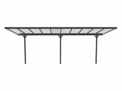 EXPERTLAND Cochera|Pérgola|Pérgola adosada aluminio 18,8 m² antracita ALVARO - Ancho 618 x Prof305 x Alt240/285 cm