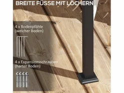 Pérgola|Pérgola adosada con techo retráctil, estructura de aluminio, color crema (297x297x230cm)