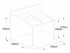 EXPERTLAND Pérgola|Pérgola adosada con techo deslizante, 9 m², antracita IZEDA