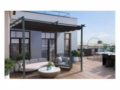 Habitat et jardin Pérgola|Pérgola adosada con techo retráctil - 3 x 3 m -