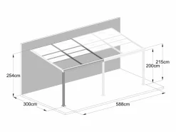 EXPERTLAND Pérgola adosada con techo corredizo - 18 m² - antracita - IZEDA Gris antracita Outlet