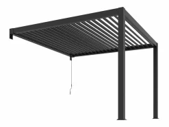 EXPERTLAND Pérgola adosada de aluminio con lamas orientables 9,36 m² - SERADO Gris antracita Outlet