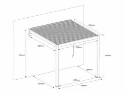 EXPERTLAND Pérgola adosada de aluminio con lamas orientables 9,36 m² - SERADO Gris antracita Outlet