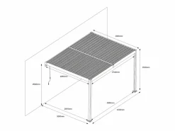 EXPERTLAND Pérgola adosada de aluminio con lamas orientables 12 m² - SERADO Blanco New