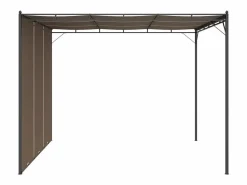 vidaxl Pérgola Amapola techo corredizo + cortina lateral taupe 225x300x300 cm Gris Discount