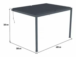 Habitat et jardin Pérgola|Pérgola bioclimática adosada "Windsor" con led - 3 x 4 m - Antracita