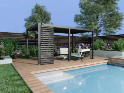 Pérgola bioclimática aluminio 15m² celosía parasol An.100 cm - Antracita - ALMAFI^EXPERTLAND Best