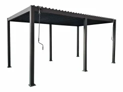Pérgola bioclimática aluminio 15m² celosía parasol An.100 cm - Antracita - ALMAFI^EXPERTLAND Best