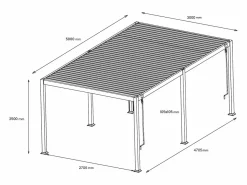 Pérgola bioclimática aluminio 15m² celosía parasol An.100 cm - Antracita - ALMAFI^EXPERTLAND Best
