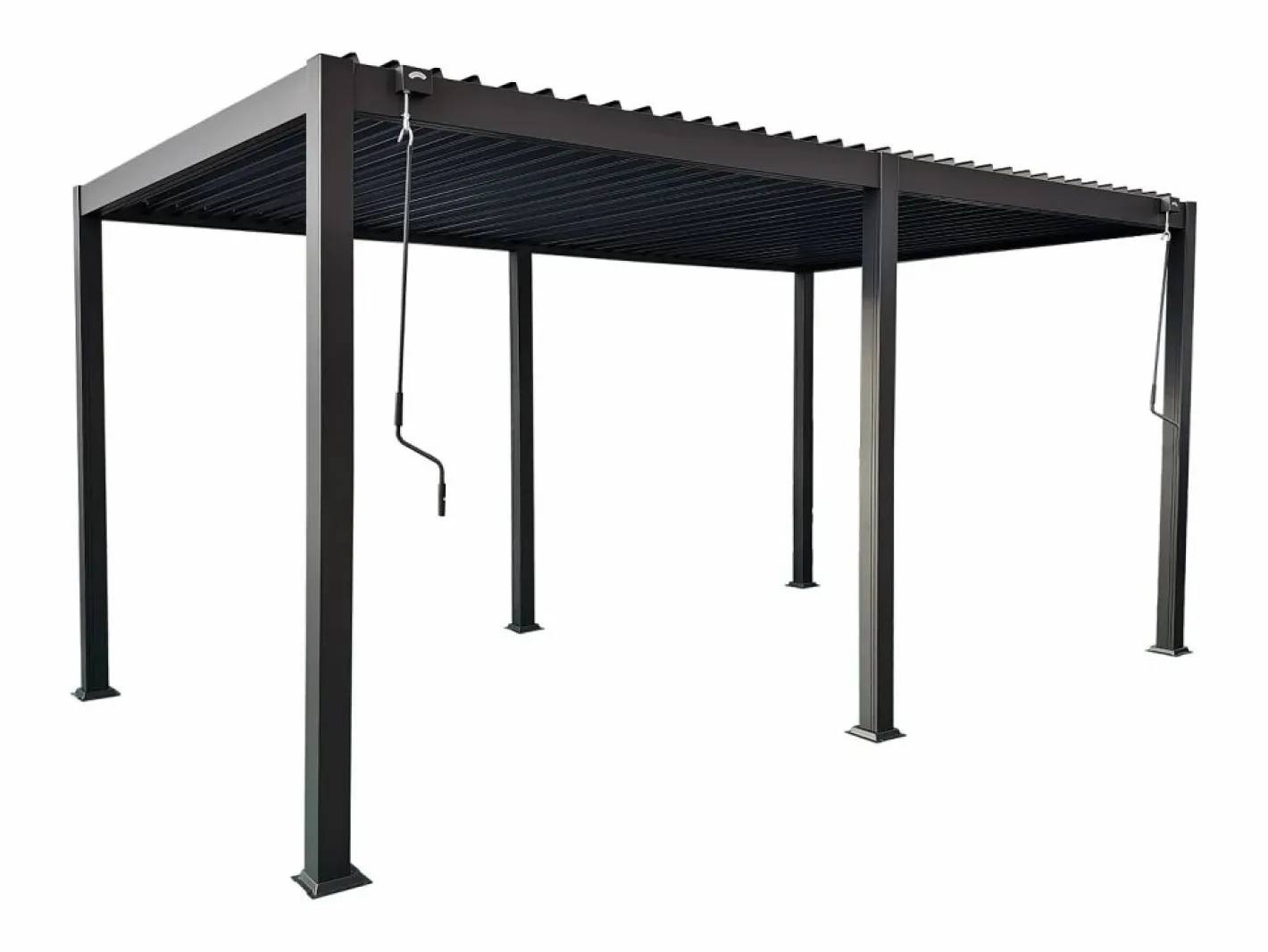 EXPERTLAND Pérgola|Pérgola bioclimática aluminio 15m² cortina retráctil An.300 cm - Antracita - ALMAFI
