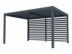 EXPERTLAND Pérgola|Pérgola bioclimática autoportante en aluminio 12 m² antracita con celosía - AMADORA