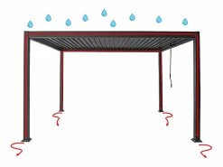 Pérgola bioclimática aurtante con lamas orientables - 12 m² - - AMALFI^Vente-unique Clearance