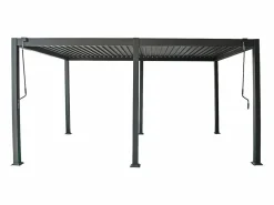 EXPERTLAND Pérgola bioclimática autoportante con lamas orientables - 15 m² - antracita - AMALFI Gris antracita Sale