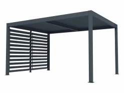 Pérgola bioclimática autoportante en aluminio 12 m² antracita con celosía - AMADORA^EXPERTLAND Best