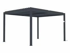 Pérgola bioclimática autoportante en aluminio 12 m² antracita con celosía - AMADORA^EXPERTLAND Best