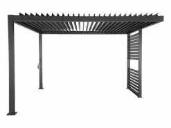 Sweeek Pérgola bioclimática de aluminio y acero con lamas orientables y Negro Outlet