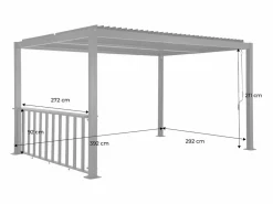 Sweeek Pérgola|Pérgola bioclimática de aluminio y acero 3x4m + bar 3m antracita