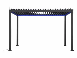 Sweeek Pérgola bioclimática de aluminio con iluminación led 3x4m antracita Negro Discount