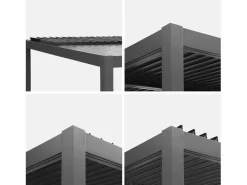 Pérgola bioclimática de aluminio y acero 3x4m + 3 persianas de 1.3m^Sweeek Discount