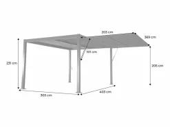 Pérgola bioclimática de aluminio y acero 3x4m + toldo 4m antracita^Sweeek New