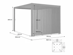 Sweeek Pérgola bioclimática de aluminio 3x4m + 3 persianas verticales 1.3m Negro Online