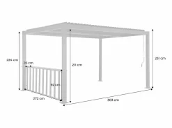 Pérgola bioclimática de aluminio y acero 3x4m + barra 3m antracita^Sweeek Hot