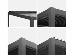 Pérgola bioclimática de aluminio y acero 3x4m + 3 persianas de 1m con^Sweeek Best