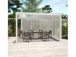 Sweeek Pérgola|Pérgola bioclimática de aluminio 3x4m + 3 persianas de 130cm