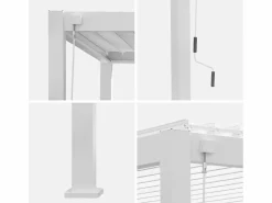 Sweeek Pérgola|Pérgola bioclimática de aluminio 3x4m + 3 persianas de 130cm