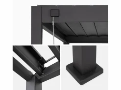 Sweeek Pérgola|Pérgola bioclimática de aluminio 3x4m + 3 persianas de 130cm antracita