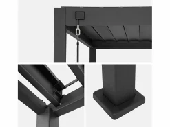 Sweeek Pérgola|Pérgola bioclimática de aluminio 3x4m + persianas verticales de 1m y