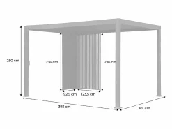 Sweeek Pérgola|Pérgola bioclimática de aluminio 3x4m + persianas verticales de 1m y
