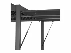 Sweeek Pérgola bioclimática de aluminio y acero 3x4m + toldo 3m antracita Negro New